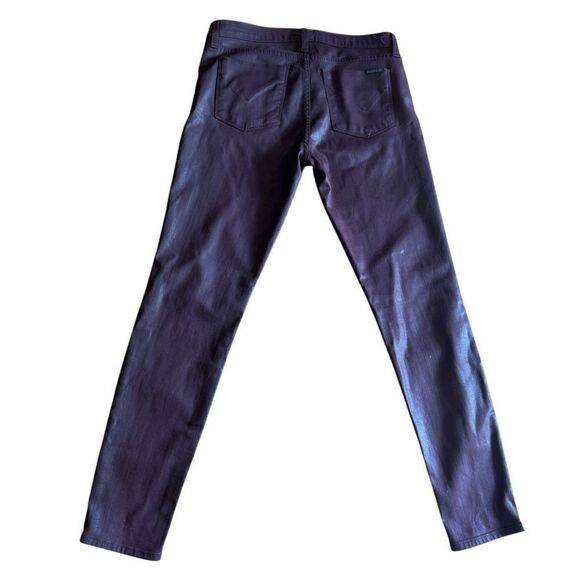 Hudson Red Wine Wax Purple Krista Ankle Super Skinny Coated Faux Leather Jeans - Picture 2 of 7